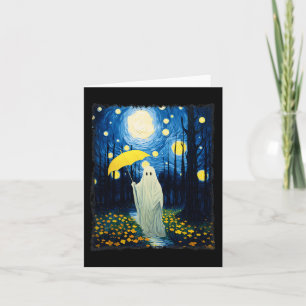 Cartão Vintage Halloween Ghost Na Floresta Van Gogh Sta
