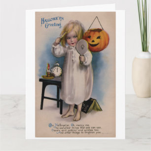 Cartão Vintage Halloween Girly Greeting Card