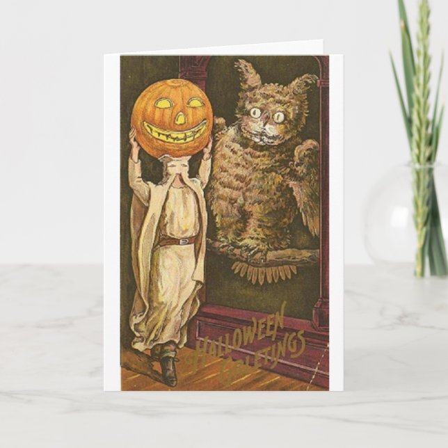 Cartão Vintage Halloween Greeting Card (Frente)