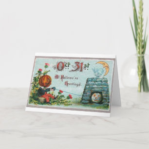 Cartão Vintage Halloween Greeting Cards Classic Posters