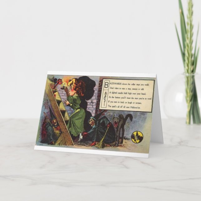 Cartão Vintage Halloween Greeting Cards Classic Posters (Frente)