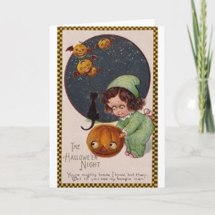 Cartão Vintage Halloween Night Greeting Card