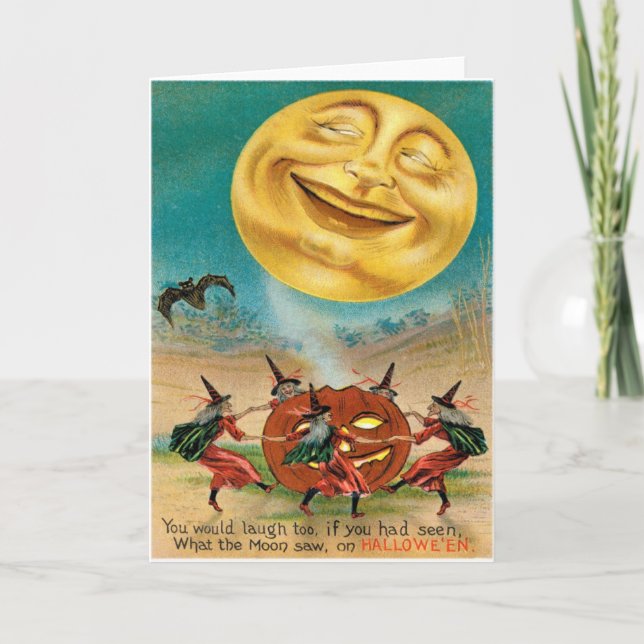 Cartão Vintage Halloween Postcard (Frente)