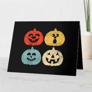 Cartão Vintage Halloween Pumpkin Women, Men, Kids, Funny