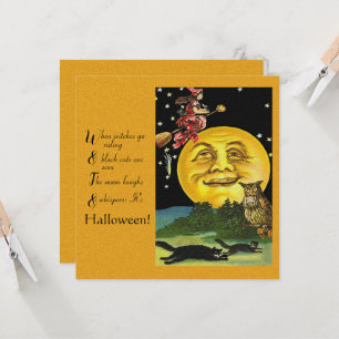 Cartão Vintage Halloween Quando Bruxas Andam