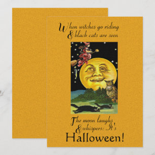 Cartão Vintage Halloween Quando Bruxas Andam