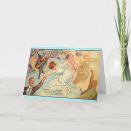 Cartão Vintage Halloween Solteiro Dance Greeting Card