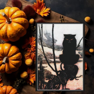 Cartão Vintage Halloween Spooky Negra Assombrada