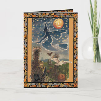 Cartão Vintage Halloween Starry Night Card