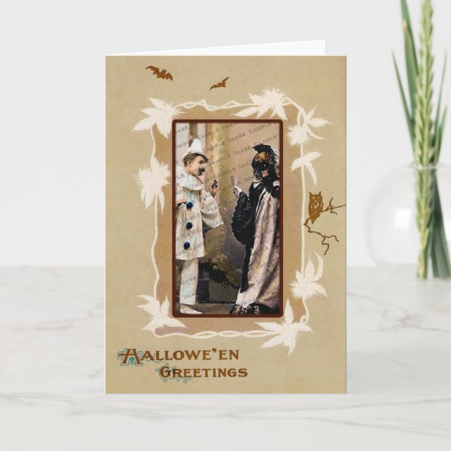 Cartão Vintage  Halloween Template Card (Frente)