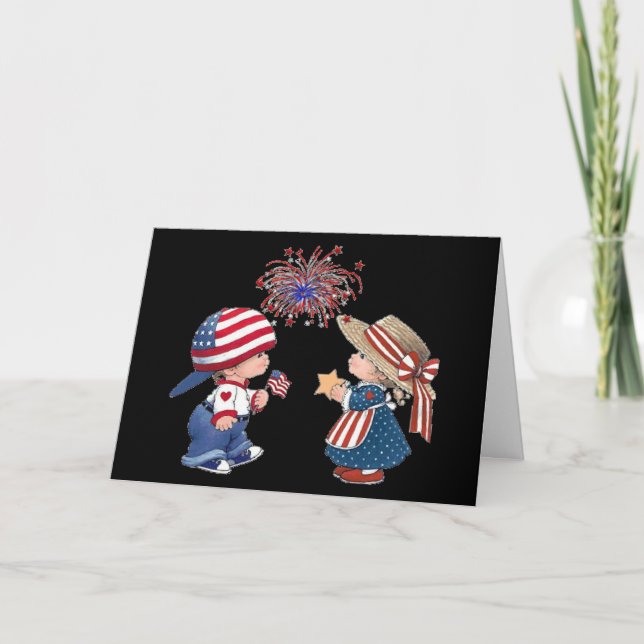 Cartão Vintage Happy 250th Birthday America 1776-2026 (Frente)