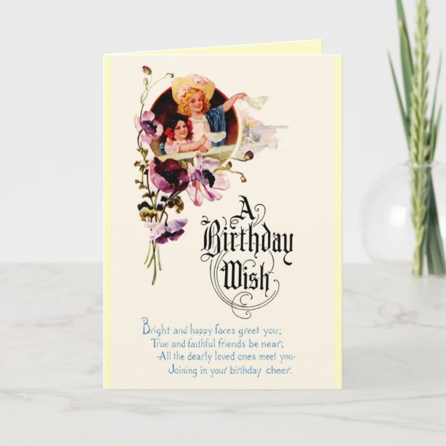 Cartão Vintage Happy Birthday (Frente)