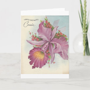 Cartão Vintage Happy Birthday Cousin