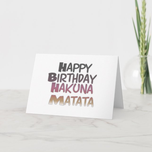 Cartão Vintage Happy Birthday Hakuna Matata ideias (Frente)