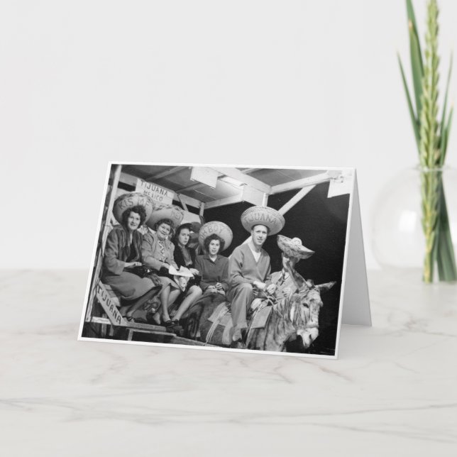 Cartão Vintage Happy Birthday Party card (Frente)