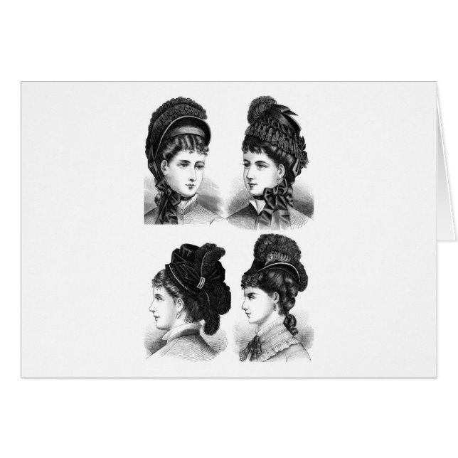 Cartão Vintage Hats (Frente Horizontal)