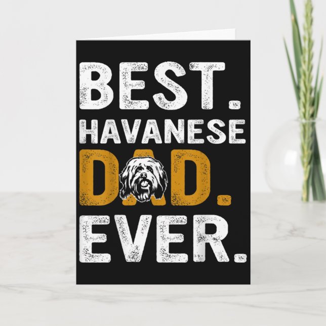 Cartão Vintage Havanese Dad Ever Design  (Frente)