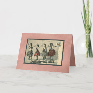 Cartão Vintage Hawaii Hula Dancers Card-All Occastion