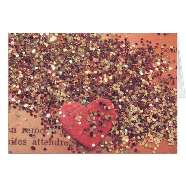 Cartão Vintage Heart (Frente Horizontal)