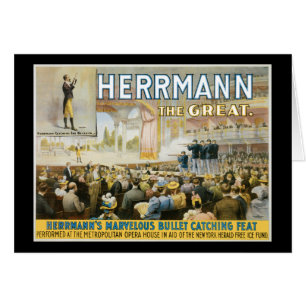 Cartão Vintage Herermann o grande poster mágico