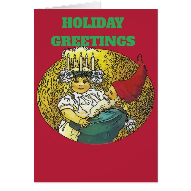 Cartão Vintage Holiday, Escandinávia, (Frente)