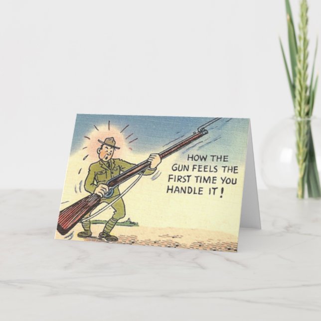 Cartão Vintage Humorous Military Army Card (Frente)