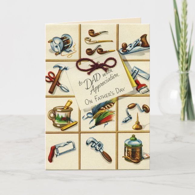 Cartão Vintage In Appreciation no Dia dos Pais (Frente)