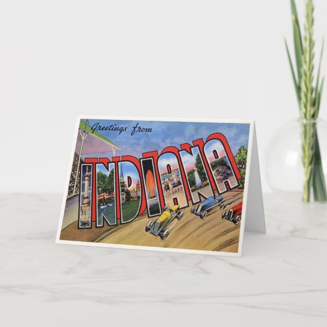Cartão Vintage Indiana (Frente)