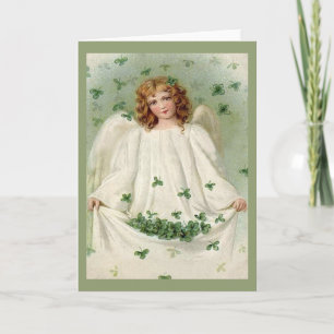 Cartão Vintage Irish St Patrick's Day Angel