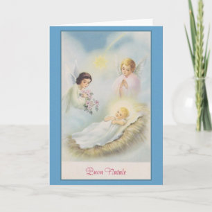 Cartão Vintage Italian Buon Natale Christmas Card