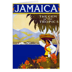 Cartão Vintage Jamaica Gem of the Tropics Viagem