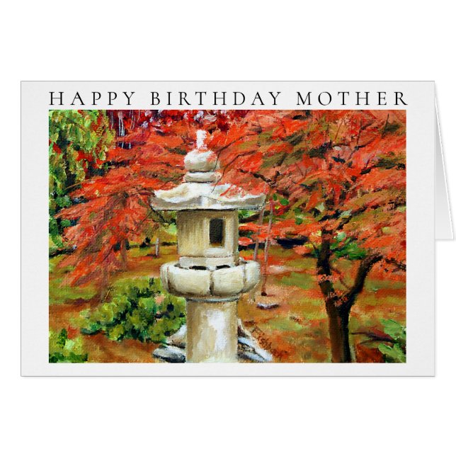 Cartão Vintage Japonês Garden Art Pagoda (Frente Horizontal)