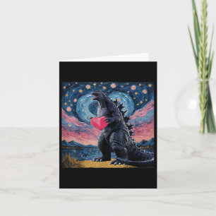 Cartão Vintage Japonês Monstro Kaiju Valentines Coração S