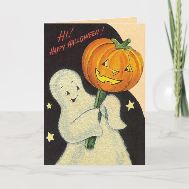 Cartão Vintage Kids Halloween Card (Frente)