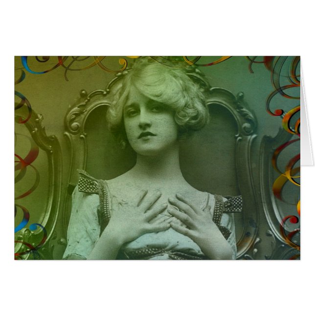 Cartão Vintage Lady (Frente Horizontal)