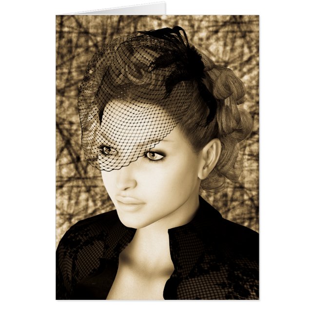 Cartão Vintage Lady (Frente)