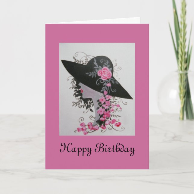 CARTÃO VINTAGE LADY BIRTHDAY CARD (Frente)