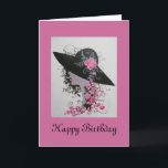 CARTÃO VINTAGE LADY BIRTHDAY CARD<br><div class="desc">Original design by Dian... ... A lovely vintage lady with a large picture hat adorned with roses,  a delight to view and receive. A perfect card for any woman who loves the timeless beauty of vintage eras. A one of a kind original!</div>