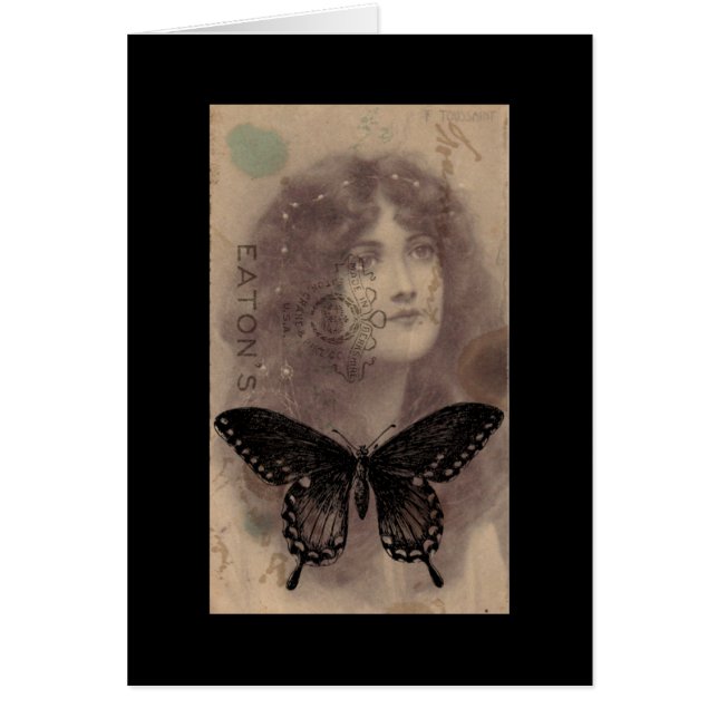 Cartão Vintage Lady Collage (Frente)