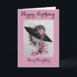 Cartão Vintage Lady/ Daughter birthday card<br><div class="desc">Original acrylic painting of a stylized and vintage lady portrait by Dian... ... ... .A beautiful,  feminine and sentimental card for a parent to send to their daughter. Inside is a tender and lovely saying that will touch one's heart.</div>