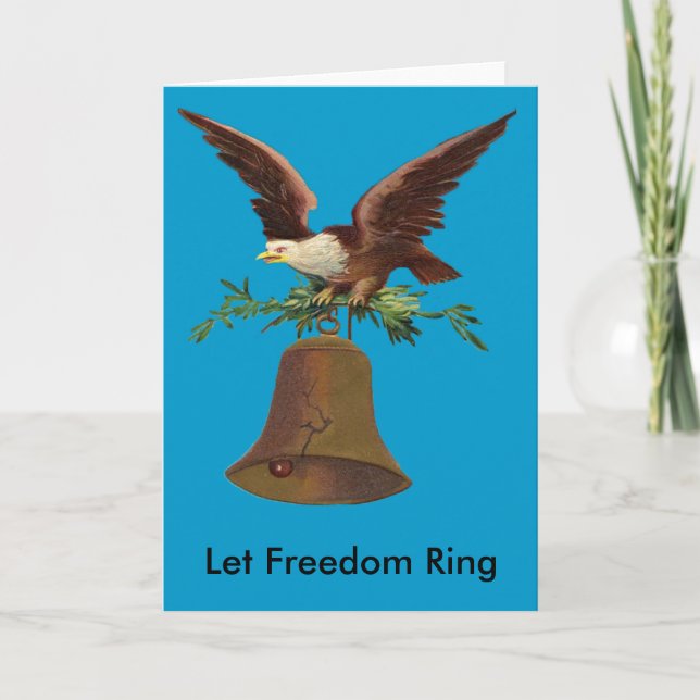 Cartão Vintage Let Freedom Ring (Frente)