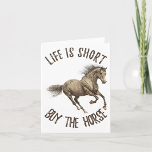 Cartão Vintage Life É Curto Comprar O Cavalo Engraçado Ho