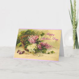 Cartão Vintage Lilacs in a Basket Mother's Day