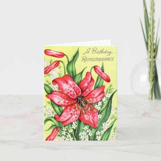 Cartão Vintage Lily Birthday Card (Frente)