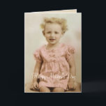 Cartão Vintage little girl in pink dress Mothers Day card<br><div class="desc">Such a sweet vintage photo from the 1930's - Little Gloria Joanne in her Shirley Temple curls and pink dress :-)</div>