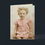 Cartão Vintage little girl in pink dress Mothers Day card<br><div class="desc">Such a sweet vintage photo from the 1930's - Little Gloria Joanne in her Shirley Temple curls and pink dress :-)</div>