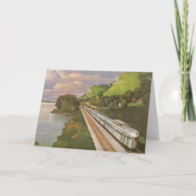 Cartão Vintage, Locomotive in Country (Frente)