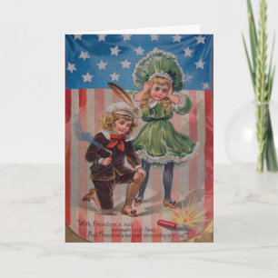 Cartão Vintage Loud Fireworks