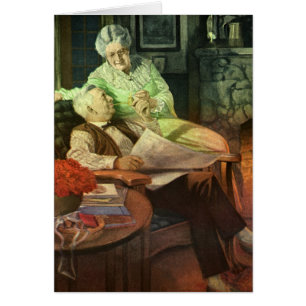 Cartão Vintage Love and Romance; Avós Românticos