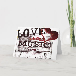 Cartão Vintage Love oldies music 2 Greeting cards